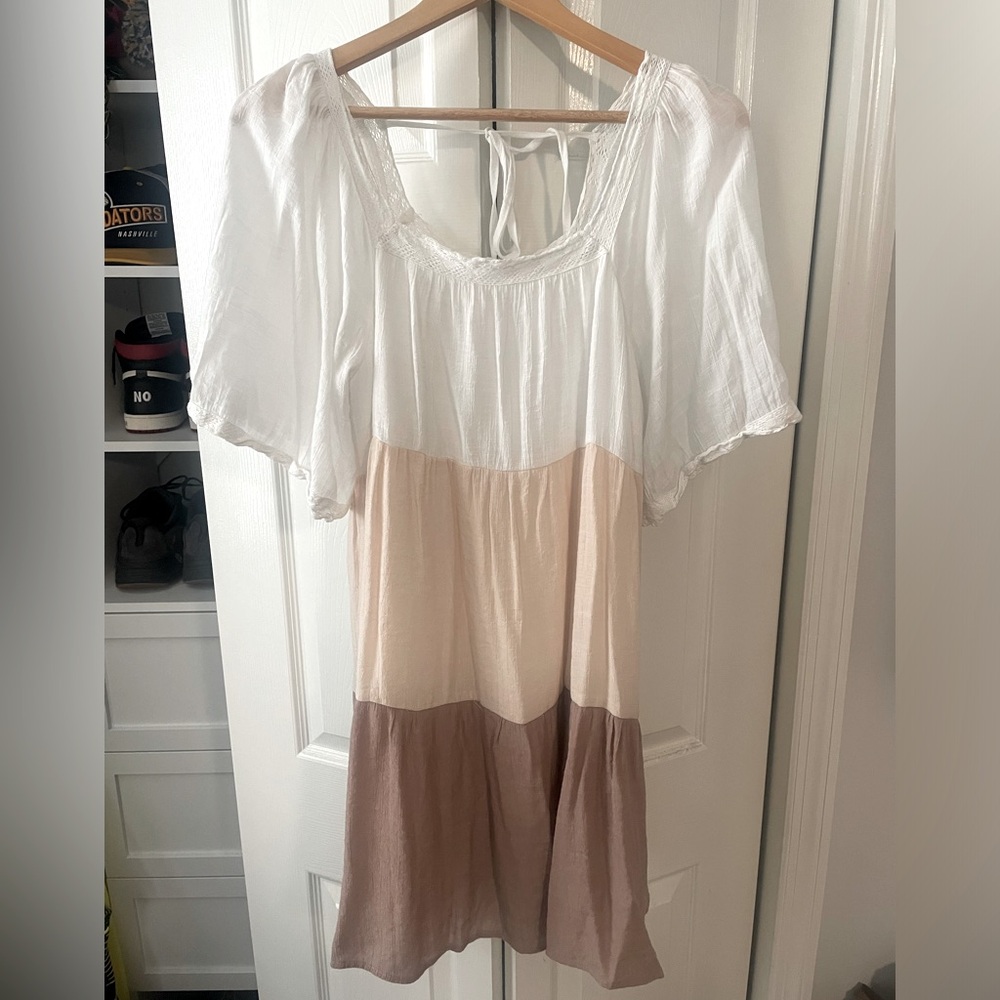 Mittoshop Ombre Lace Peasant Boho Womens Sundress small